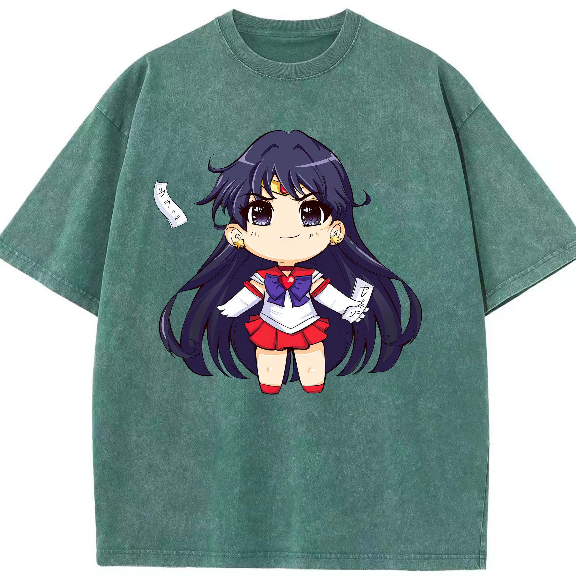 （画像用） 美少女戦士セーラームーン 火野レイ ひの レイ Sailor Moon Hino Rei （セーラーマーズ,Sailor Mars） 綿100% ヴィンテージ風 半袖Tシャツ（フロントプリント）
